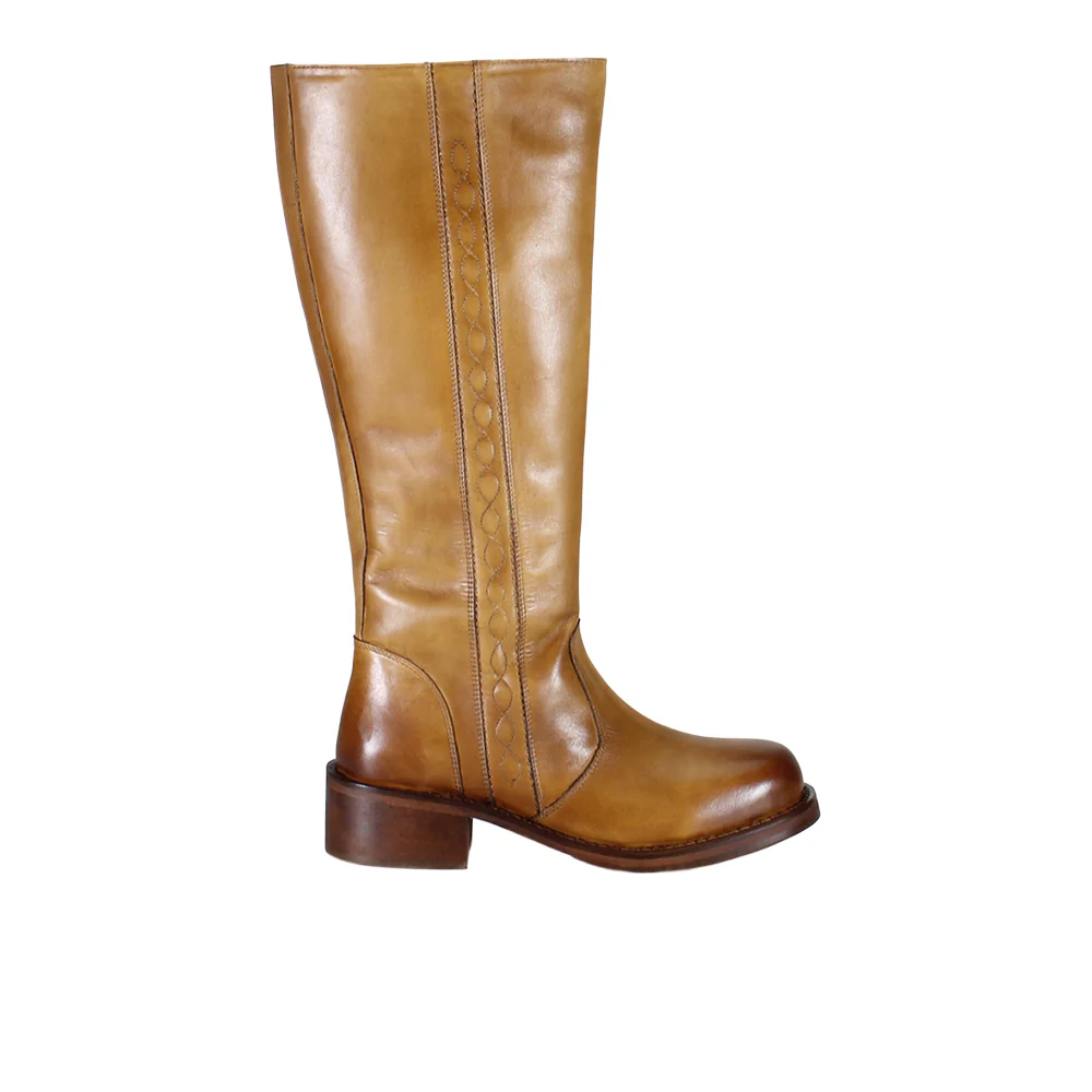 Fo Liage Round Toe Riding Boots
