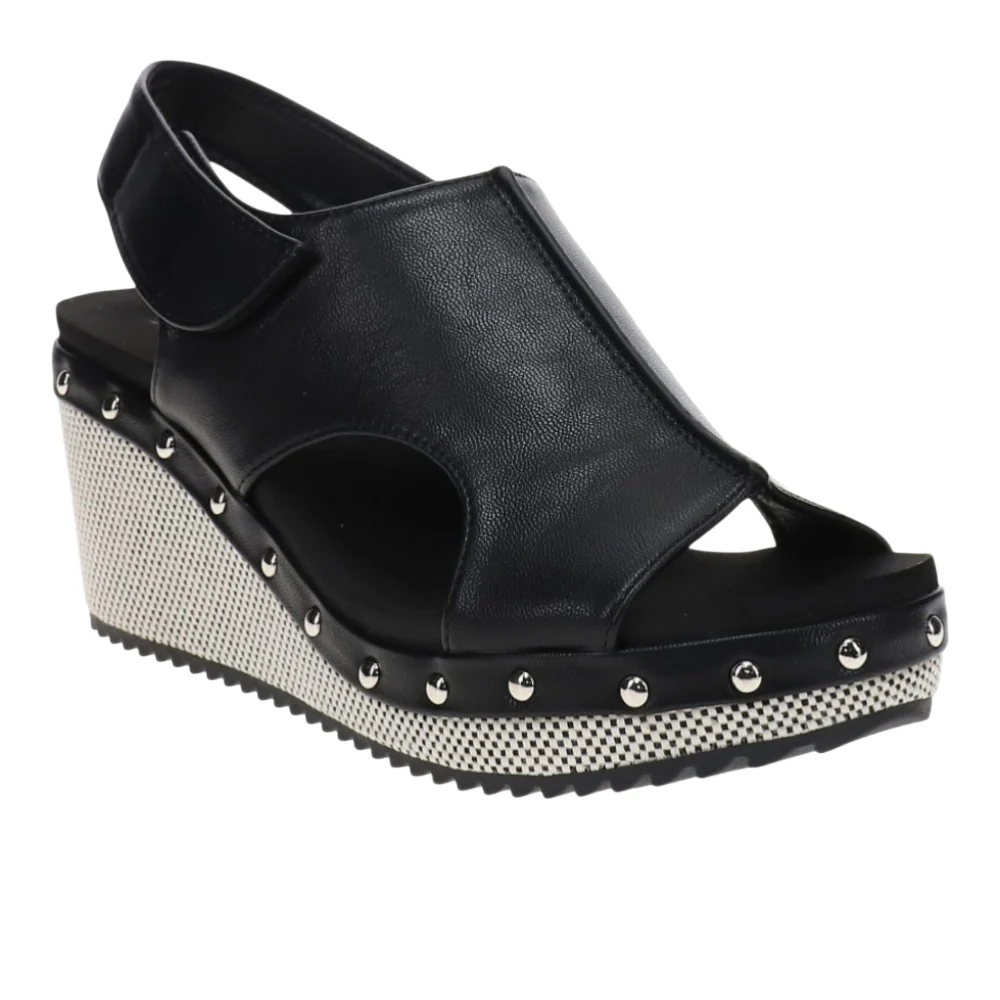 For Keeps Studded Slingback Wedge Sandals - Image 2