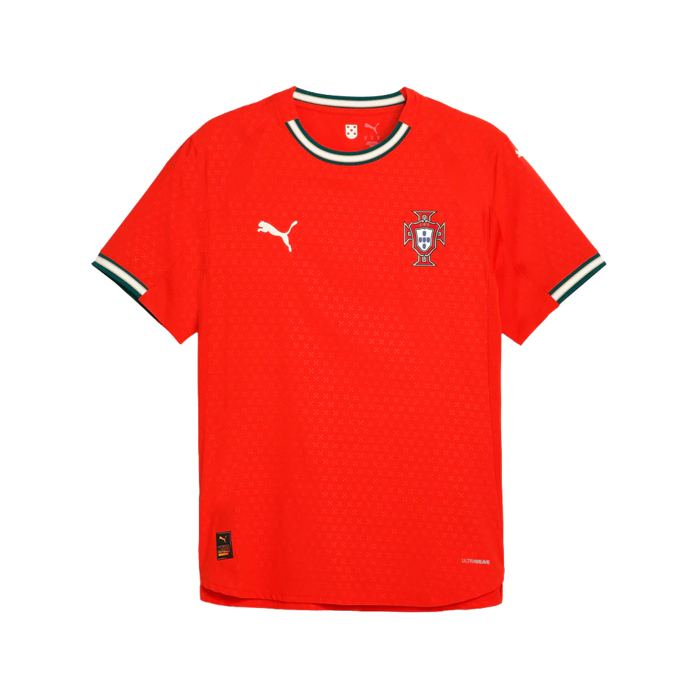 Portugal '25 Home Authentic Crew Neck Short Sleeve Replica Jersey