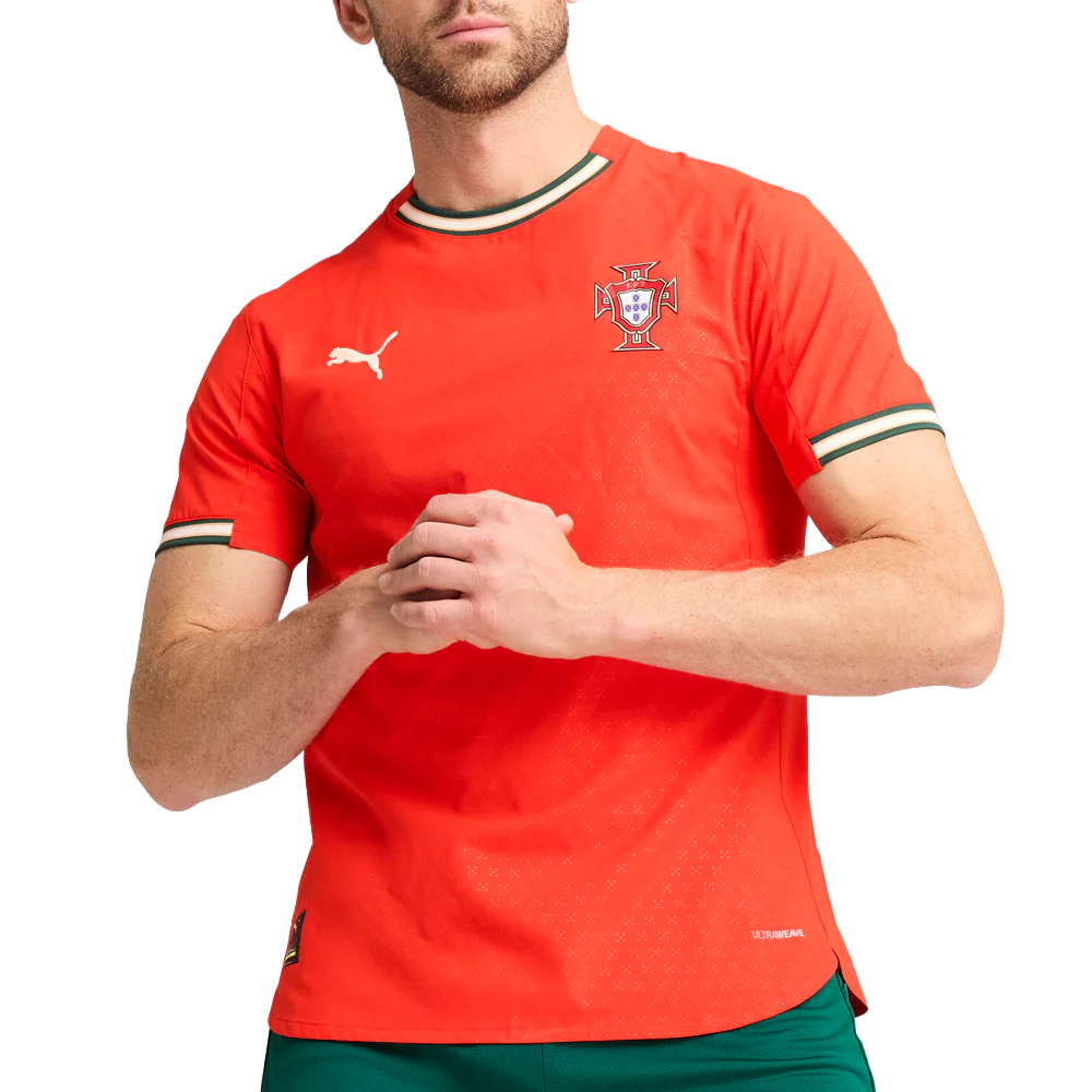 Portugal '25 Home Authentic Crew Neck Short Sleeve Replica Jersey - Image 3
