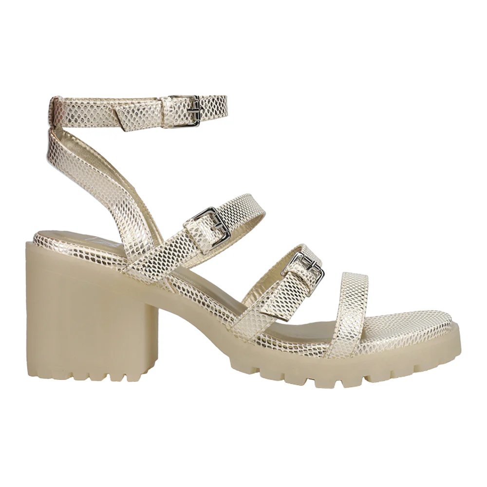 Francee Metallic Snake Gladiator Sandals