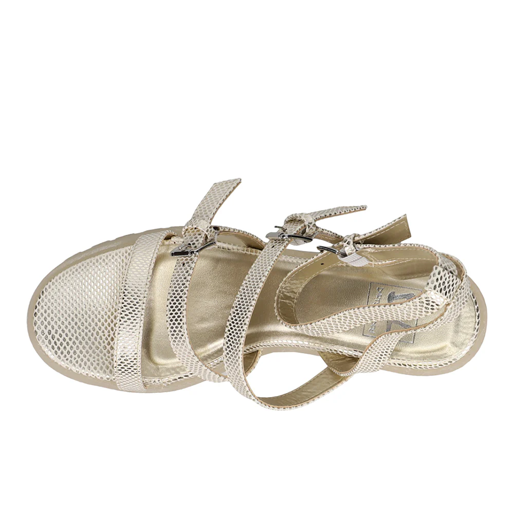Francee Metallic Snake Gladiator Sandals - Image 4