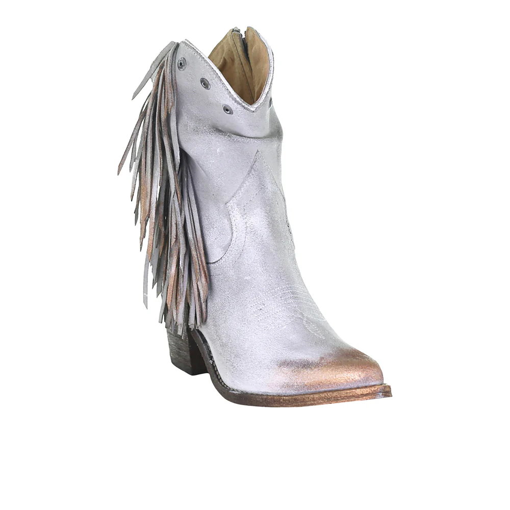 Fringe Studded Metallic Cowboy Booties - Image 2