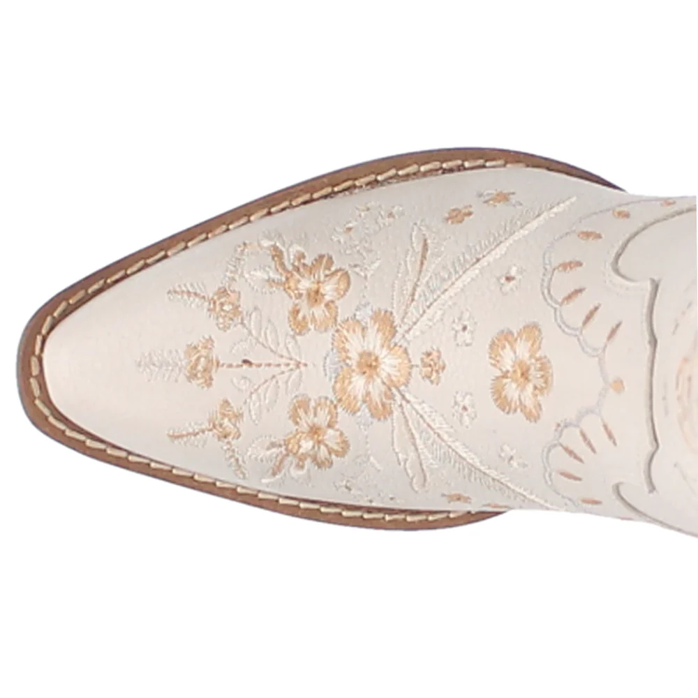 Full Bloom Floral Round Toe Cowboy Boots - Image 4