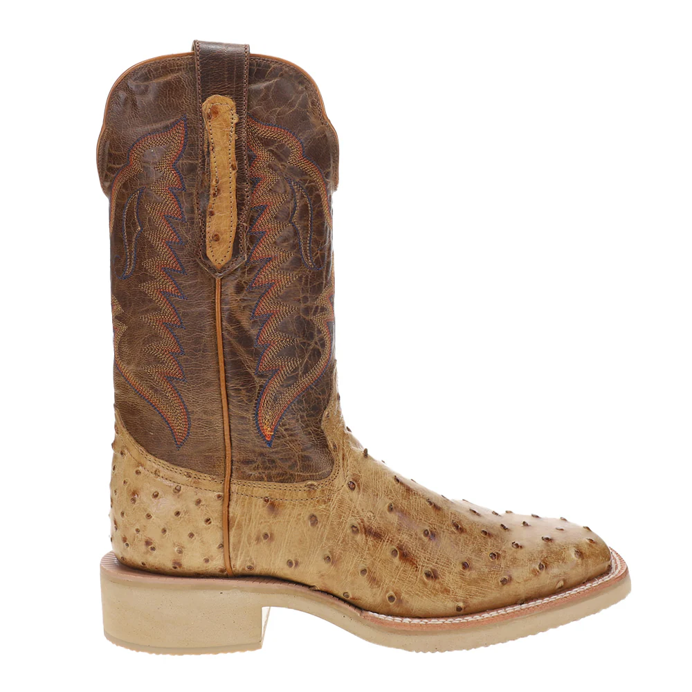 Full Quill Ostrich 11 Inch Wide Square Toe Cowboy Boots