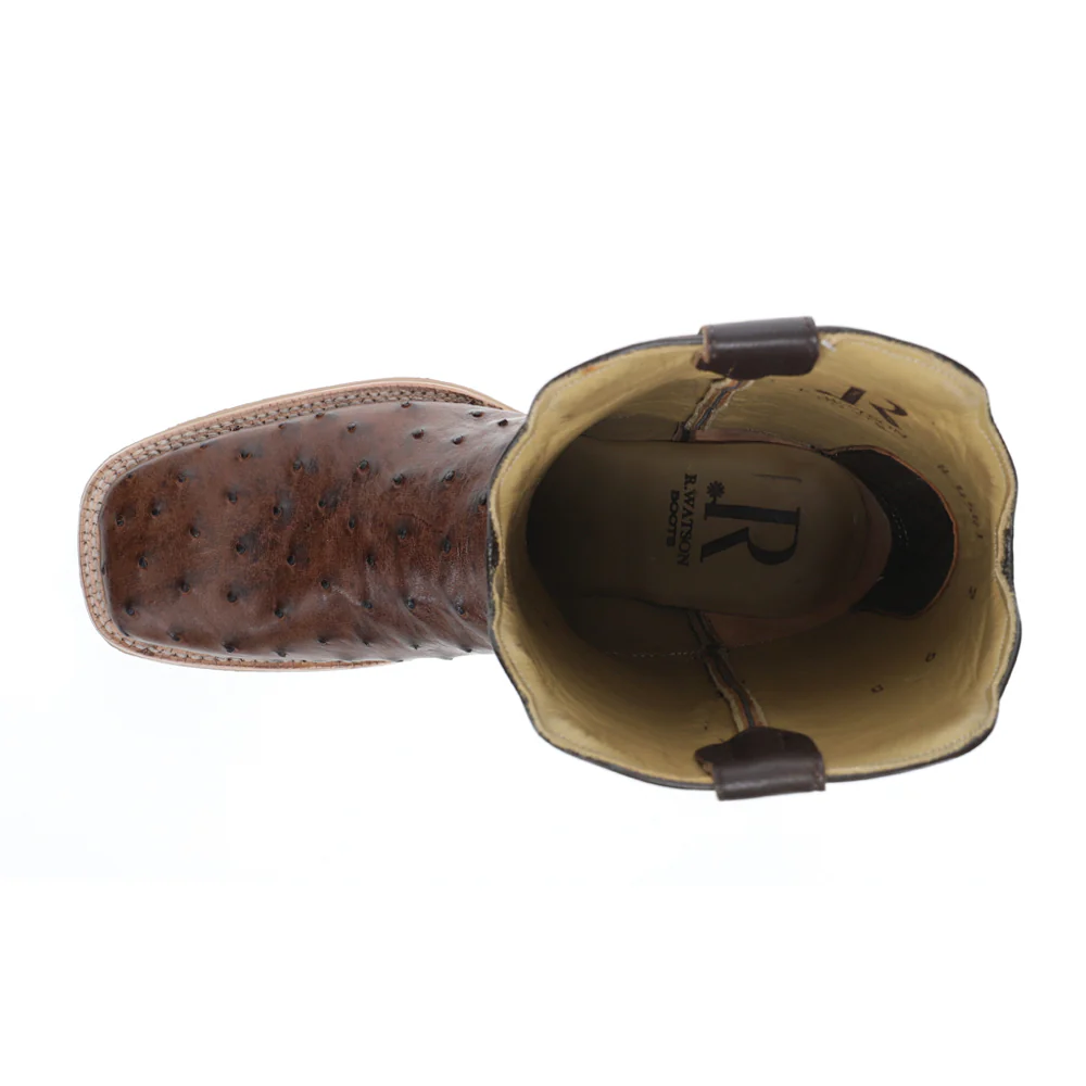 Full Quill Ostrich 11 Inch Wide Square Toe Cowboy Boots - Image 4