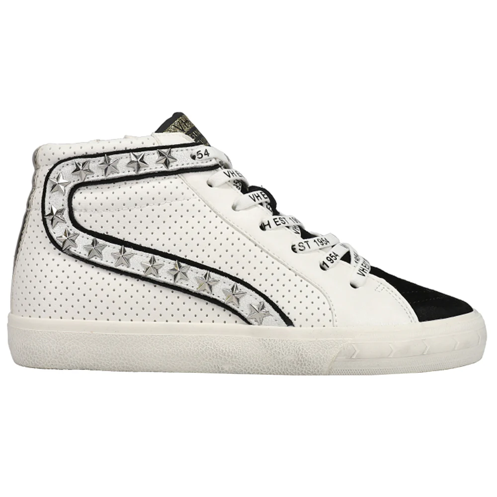 Gadol Perforated Studded High Top Slip On Sneakers