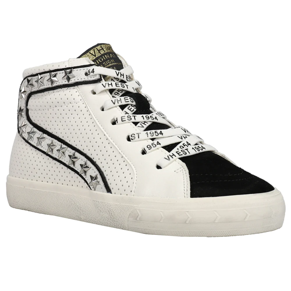 Gadol Perforated Studded High Top Slip On Sneakers - Image 2