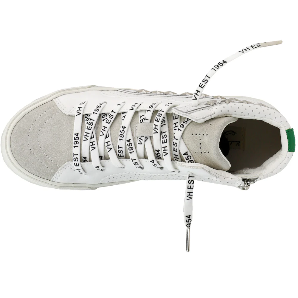 Gadol Perforated Studded High Top Slip On Sneakers - Image 4