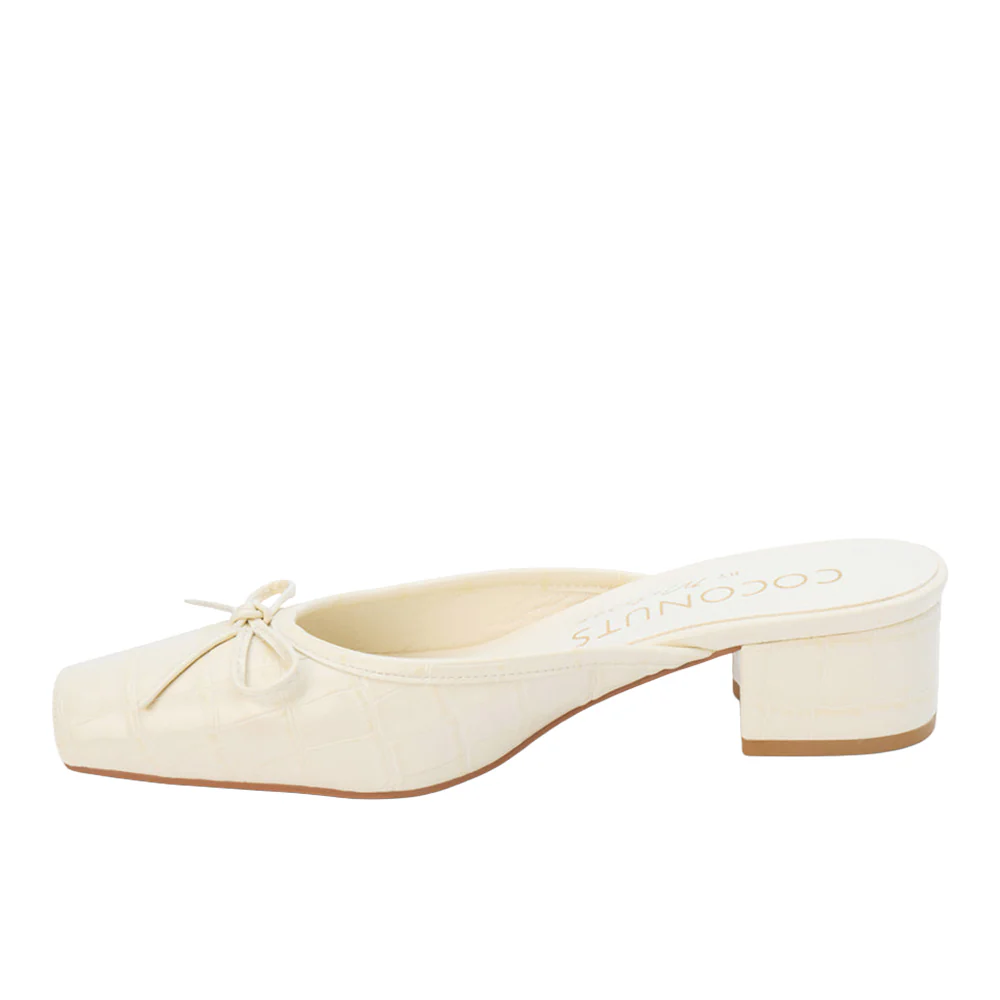 Geneva Croc Square Toe Block Heel Mules - Image 3