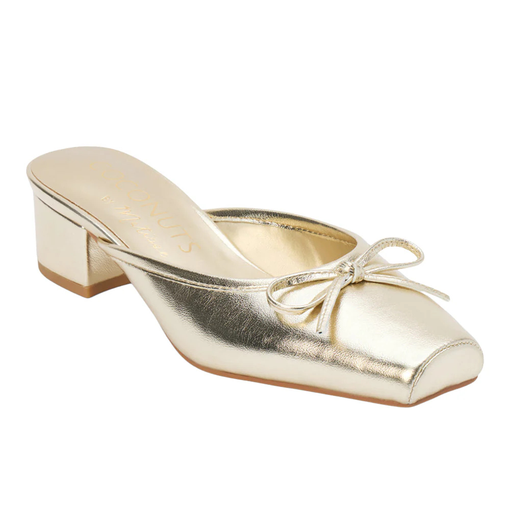 Geneva Metallic Square Toe Block Heel Mules - Image 2