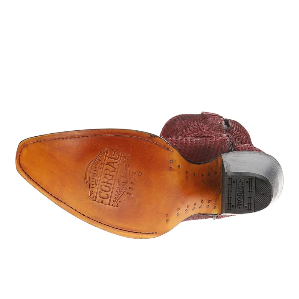 Genuine Red Full Python Snip Toe Tall Top Cowboy Boots - Image 5
