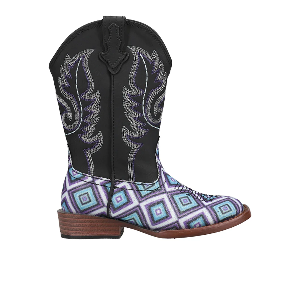 Glitter Diamonds Square Toe Cowboy Boots (Little Kid-Big Kid)