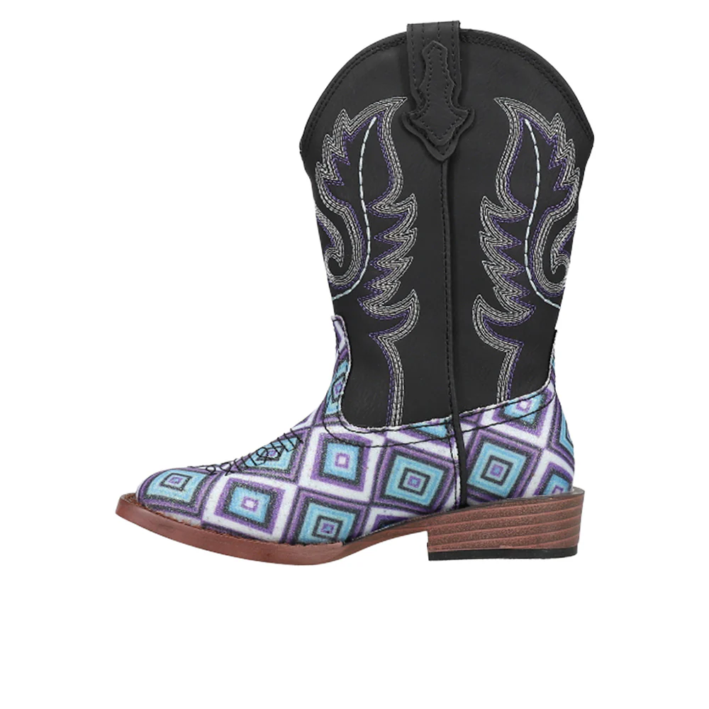 Glitter Diamonds Square Toe Cowboy Boots (Little Kid-Big Kid) - Image 3