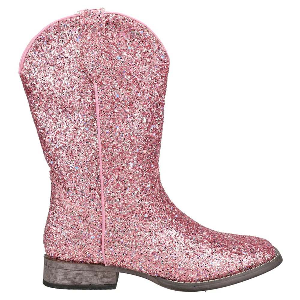 Glitter Galore Square Toe Cowboy Boots (Big Kid)