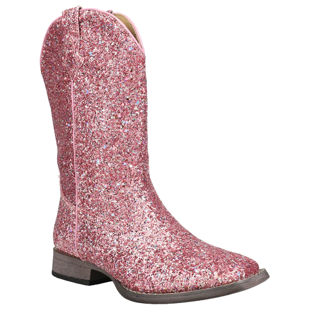Glitter Galore Square Toe Cowboy Boots (Big Kid) - Image 2