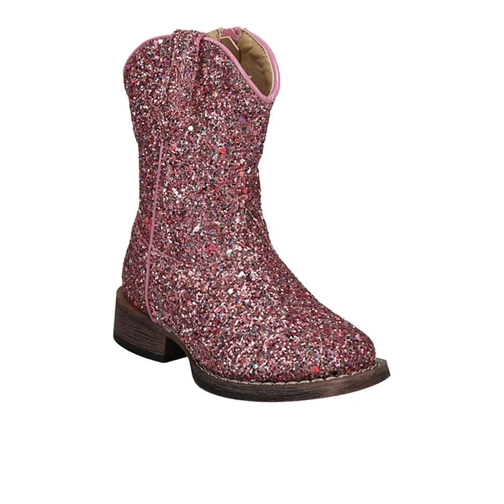 Glitter Galore Square Toe Cowboy Boots (Toddler) - Image 2