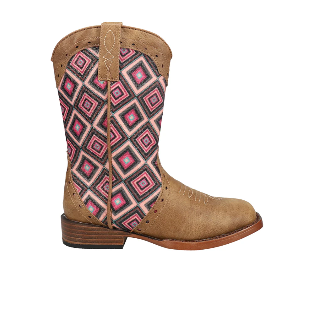 Glitter Geo Square Toe Cowboy Boots (Little Kid)