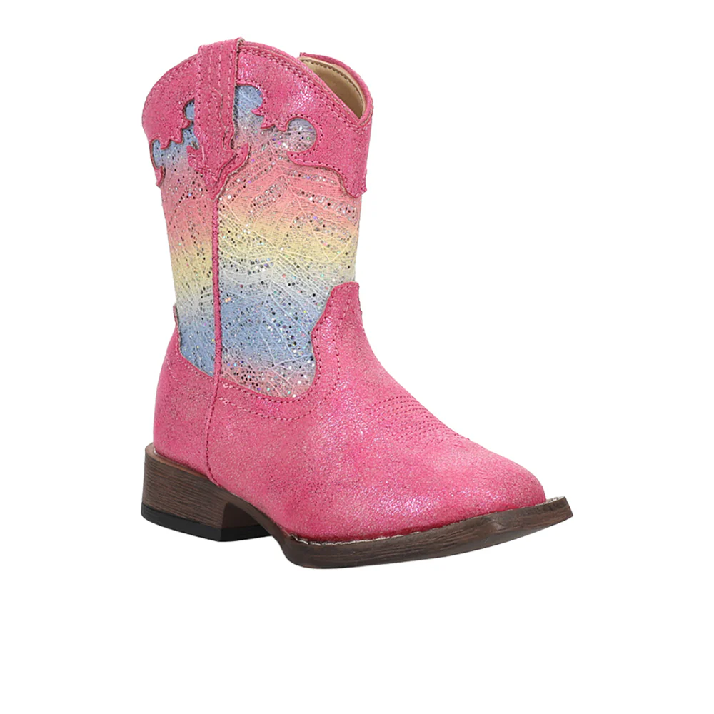 Glitter Lace Square Toe Cowboy Boots (Toddler-Little Kid) - Image 2
