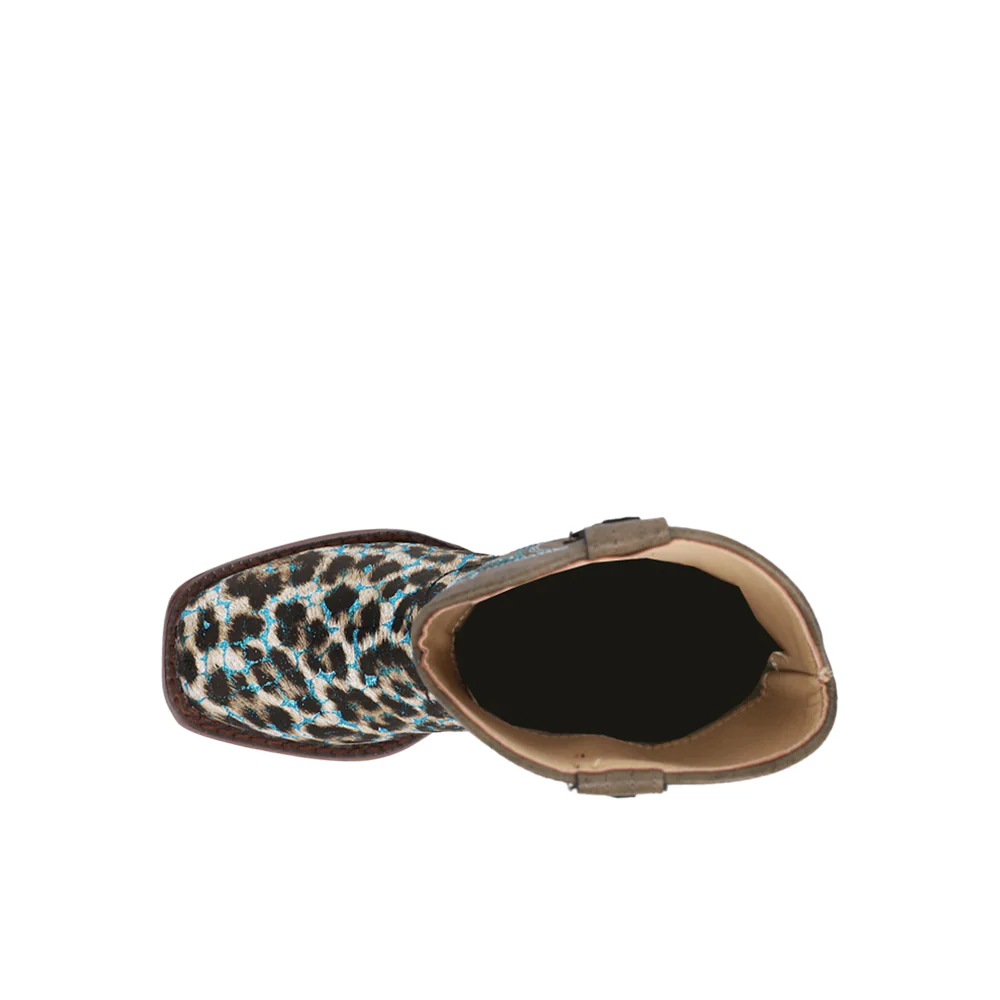 Glitter Leopard Square Toe Cowboy Boots (Little Kid-Big Kid) - Image 4
