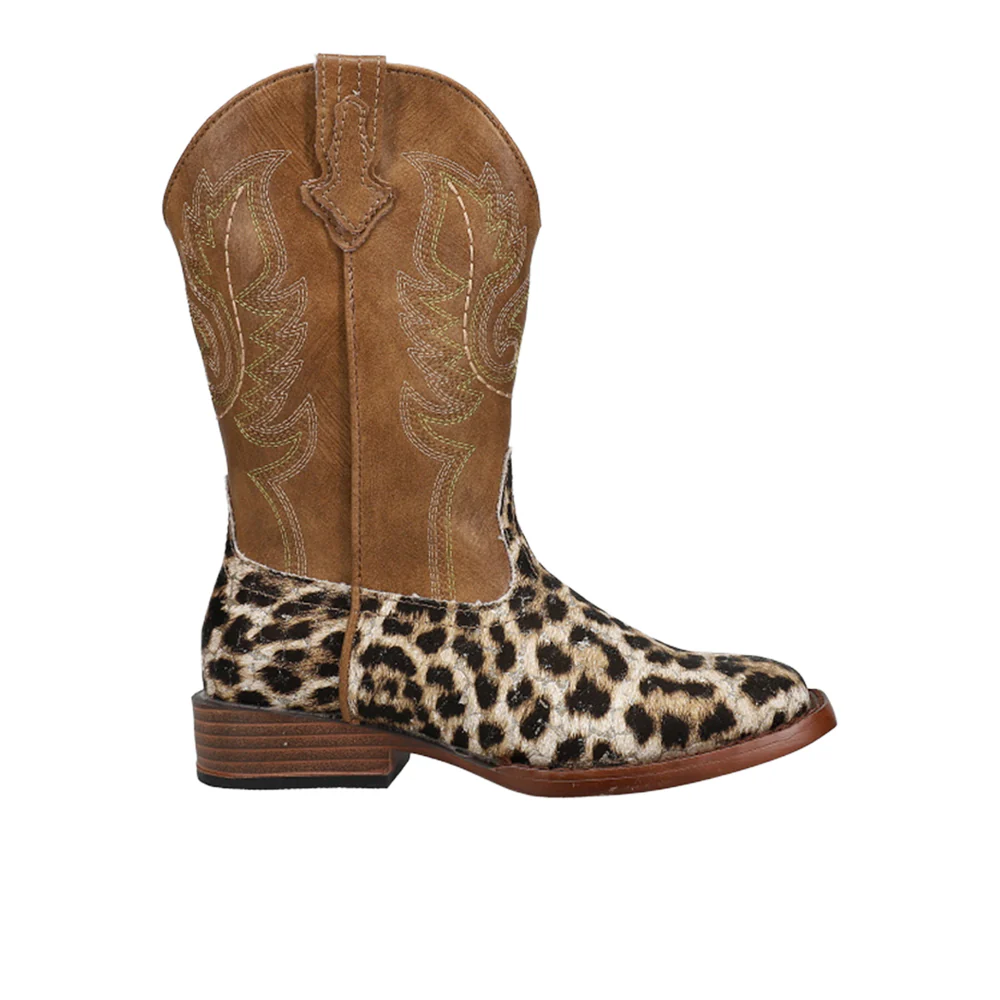 Glitter Leopard Square Toe Cowboy Boots (Little Kid-Big Kid)