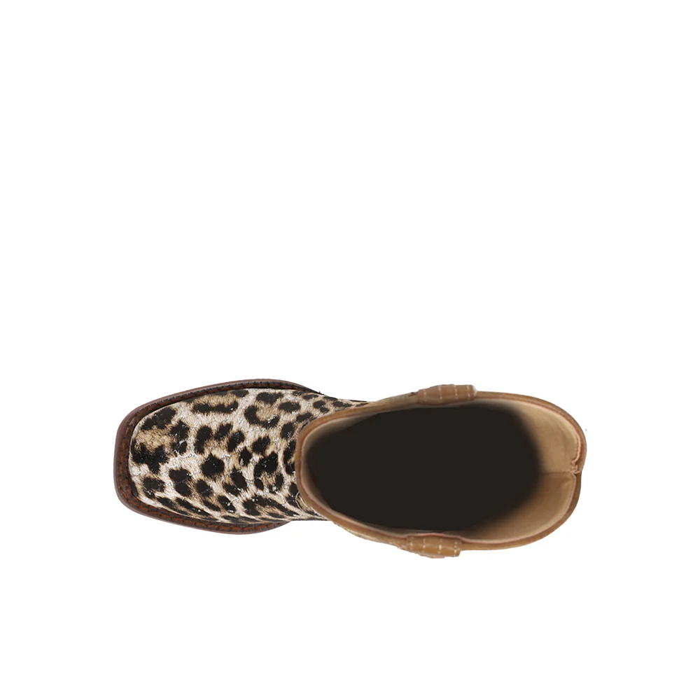 Glitter Leopard Square Toe Cowboy Boots (Little Kid-Big Kid) - Image 4
