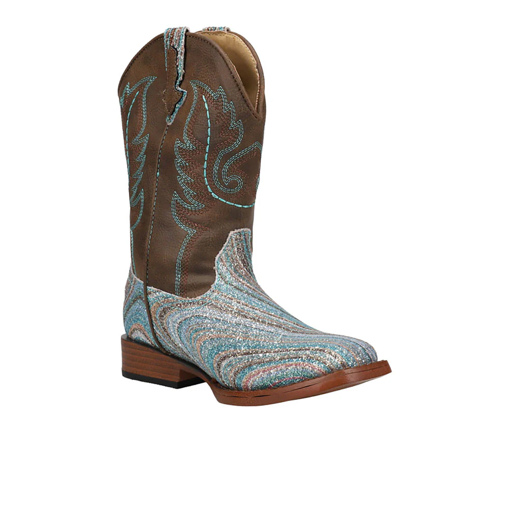Glitter Swirl II Square Toe Boots (Youth) - Image 2