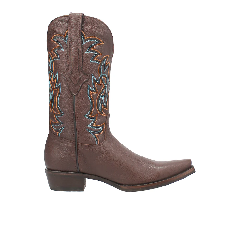 Gold Rush Leather Embroidered Snip Toe Cowboy Boots