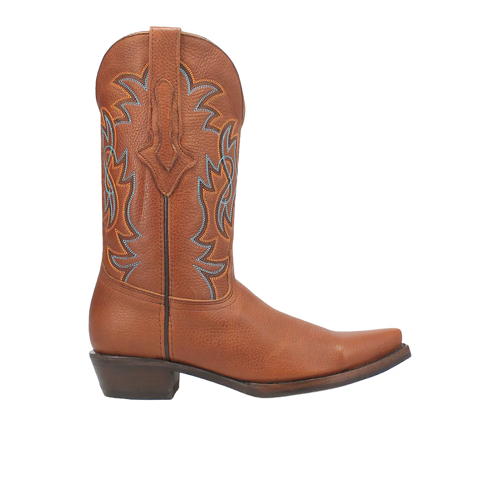 Gold Rush Leather Embroidered Snip Toe Cowboy Boots