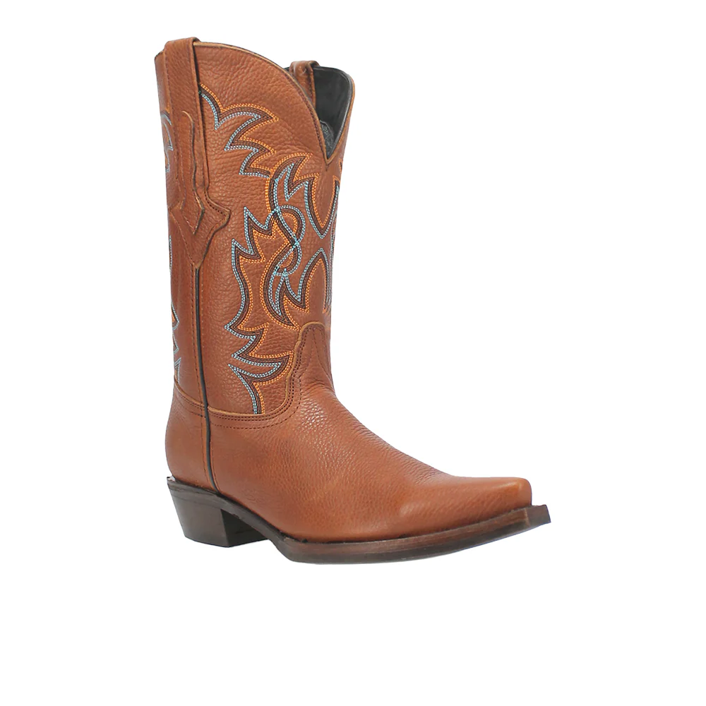 Gold Rush Leather Embroidered Snip Toe Cowboy Boots - Image 2