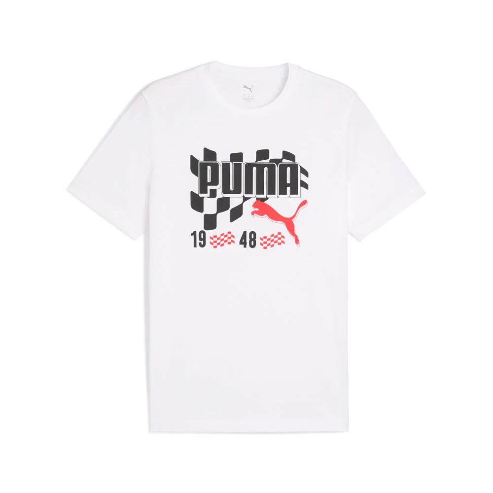Graphics Moto Flag Graphic Crew Neck Short Sleeve T-Shirt