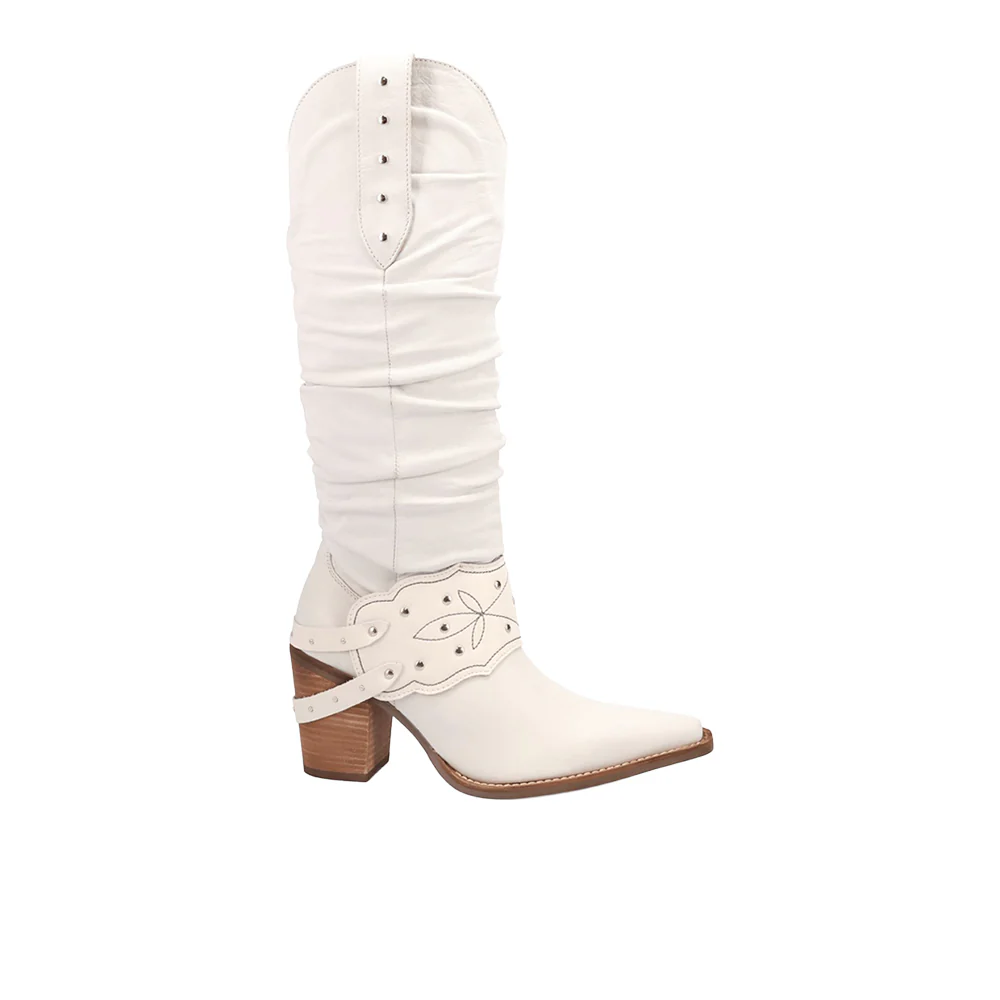 Grit N' Grace Slouchy Studded Snip Toe Pull On Cowboy Boots