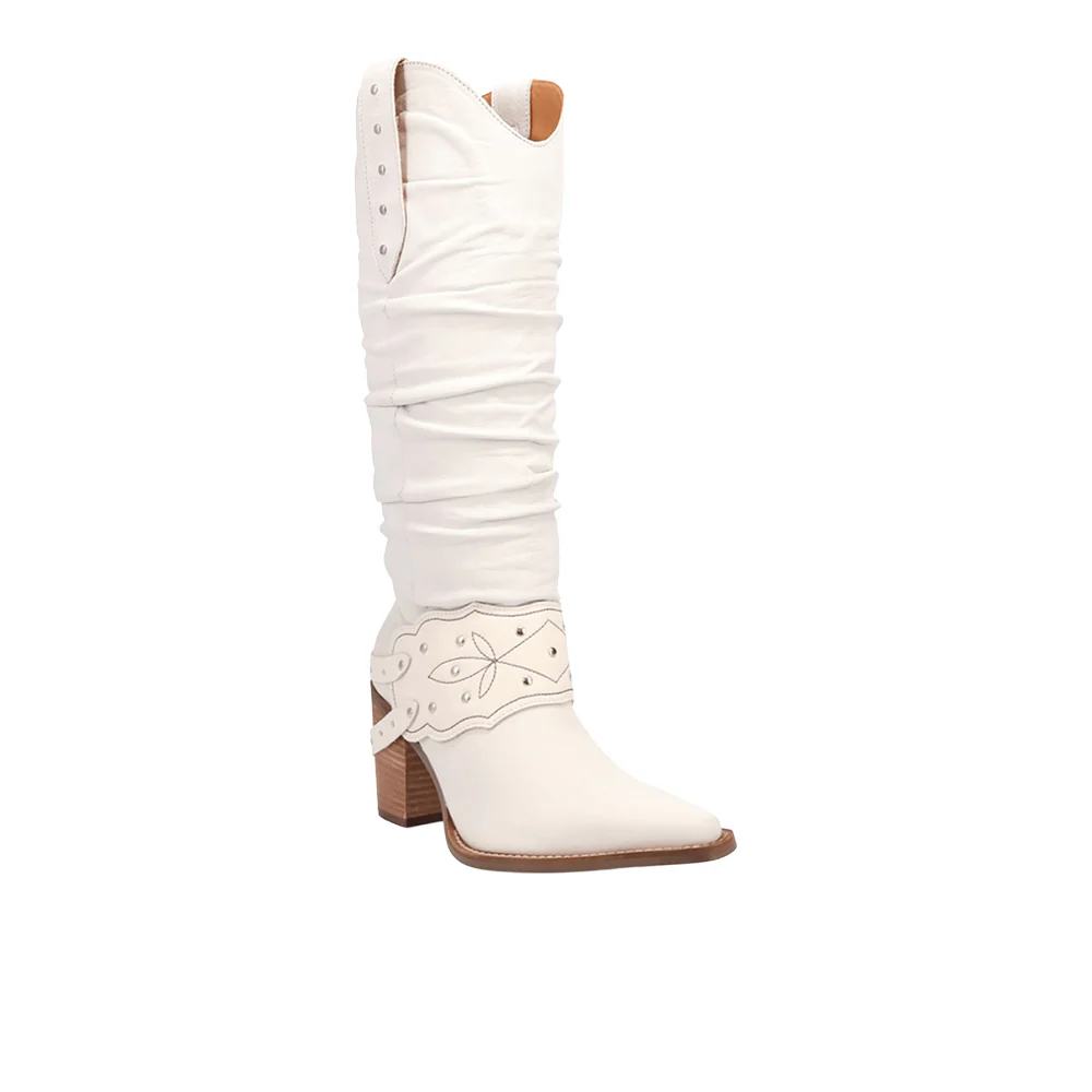 Grit N' Grace Slouchy Studded Snip Toe Pull On Cowboy Boots - Image 2