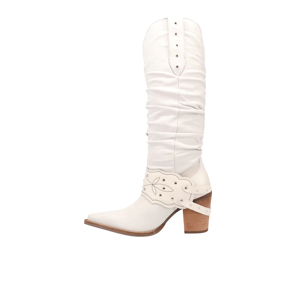 Grit N' Grace Slouchy Studded Snip Toe Pull On Cowboy Boots - Image 3