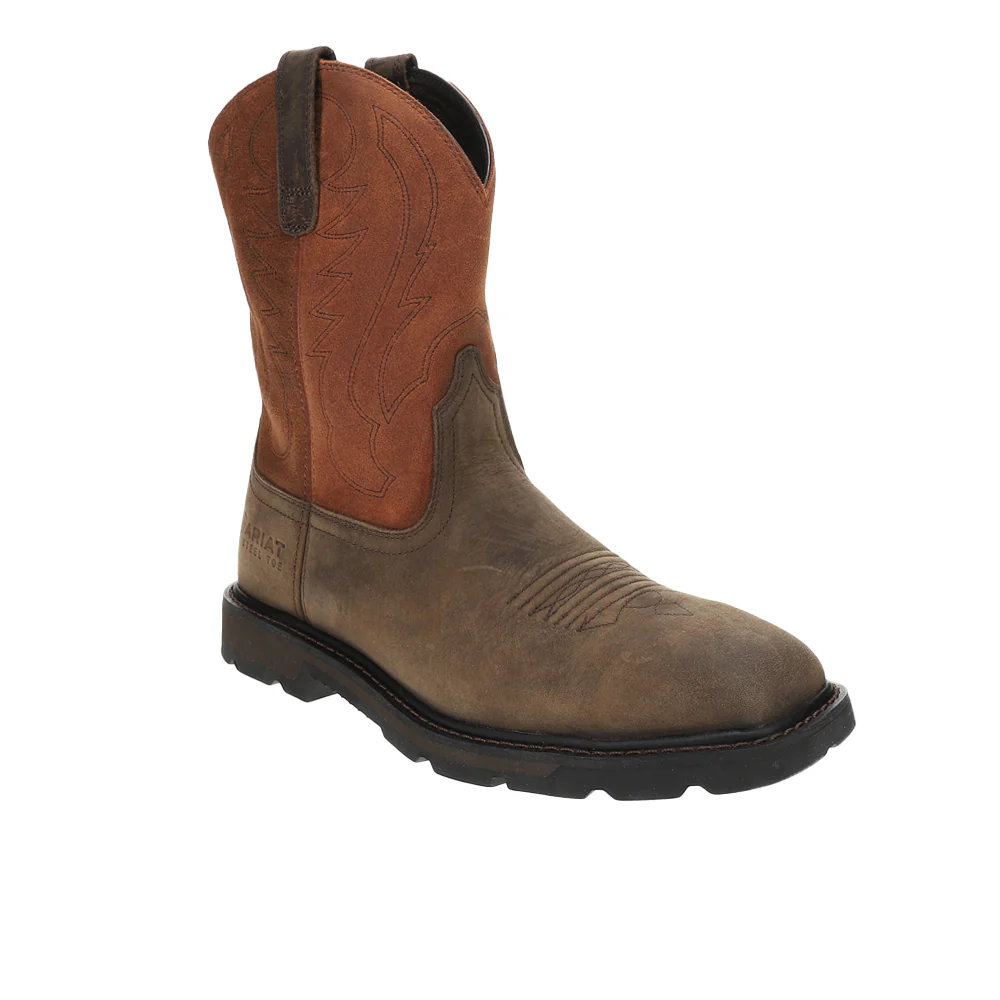 Groundbreaker 10 inch Embroidered Slip Resistant Wide Steel Toe Work Boots - Image 2