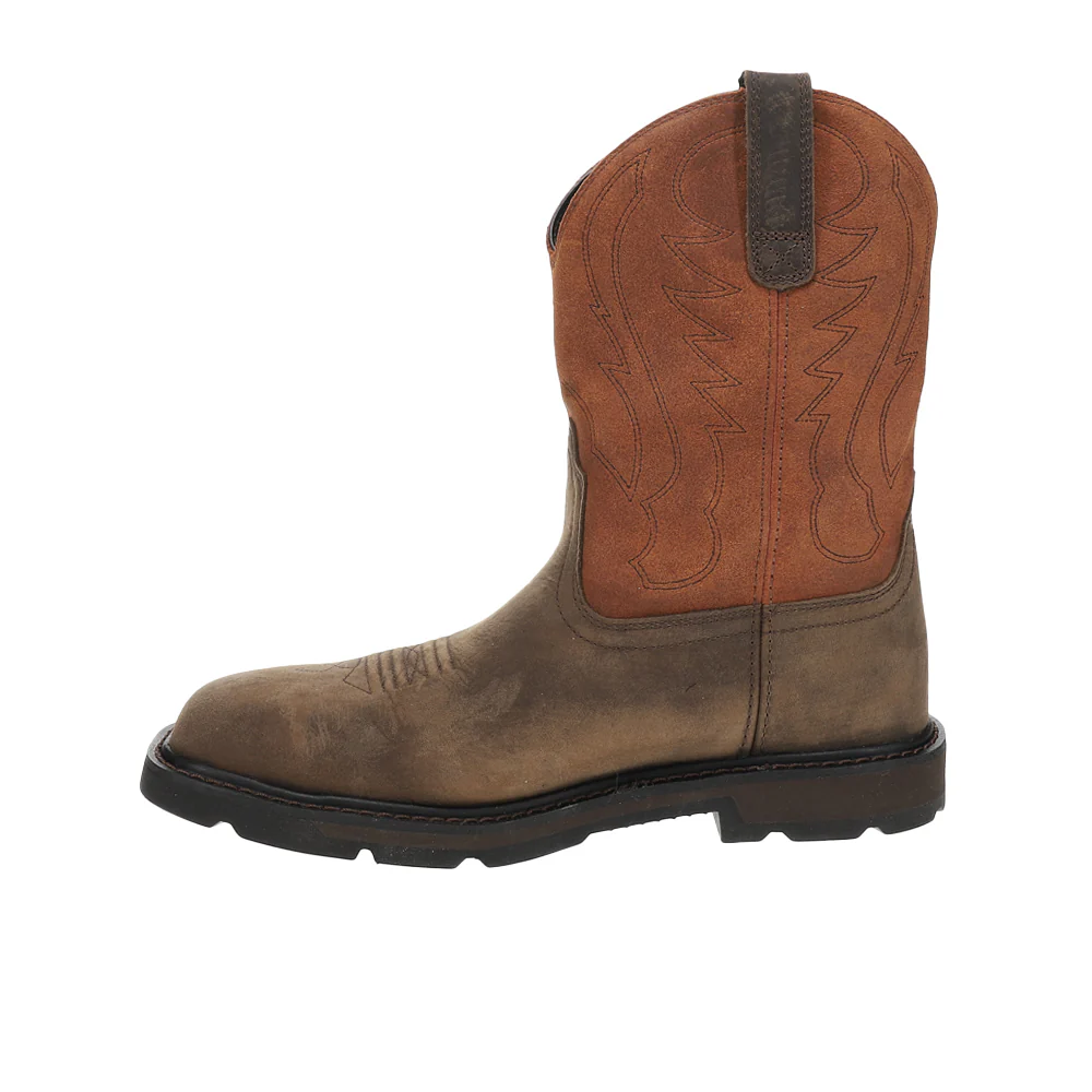 Groundbreaker 10 inch Embroidered Slip Resistant Wide Steel Toe Work Boots - Image 3