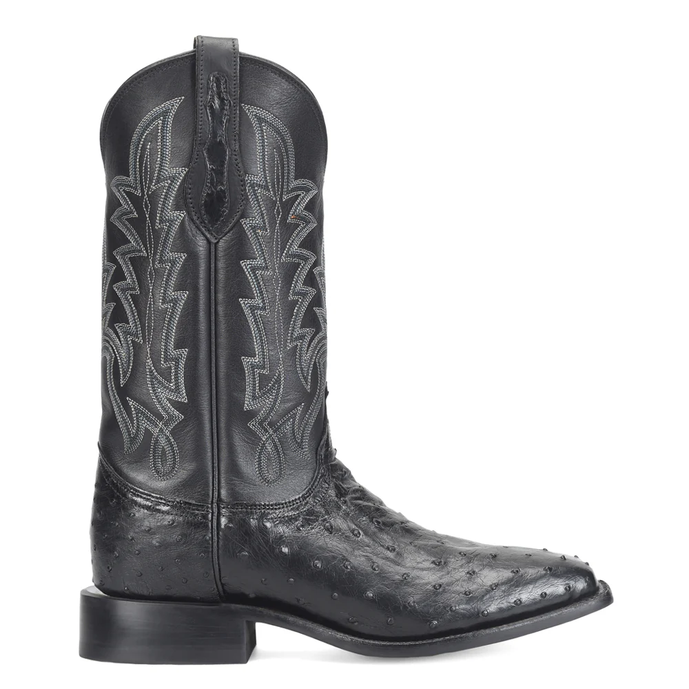 Rancher 12 Inch Full Quill Ostrich Square Toe Cowboy Boots