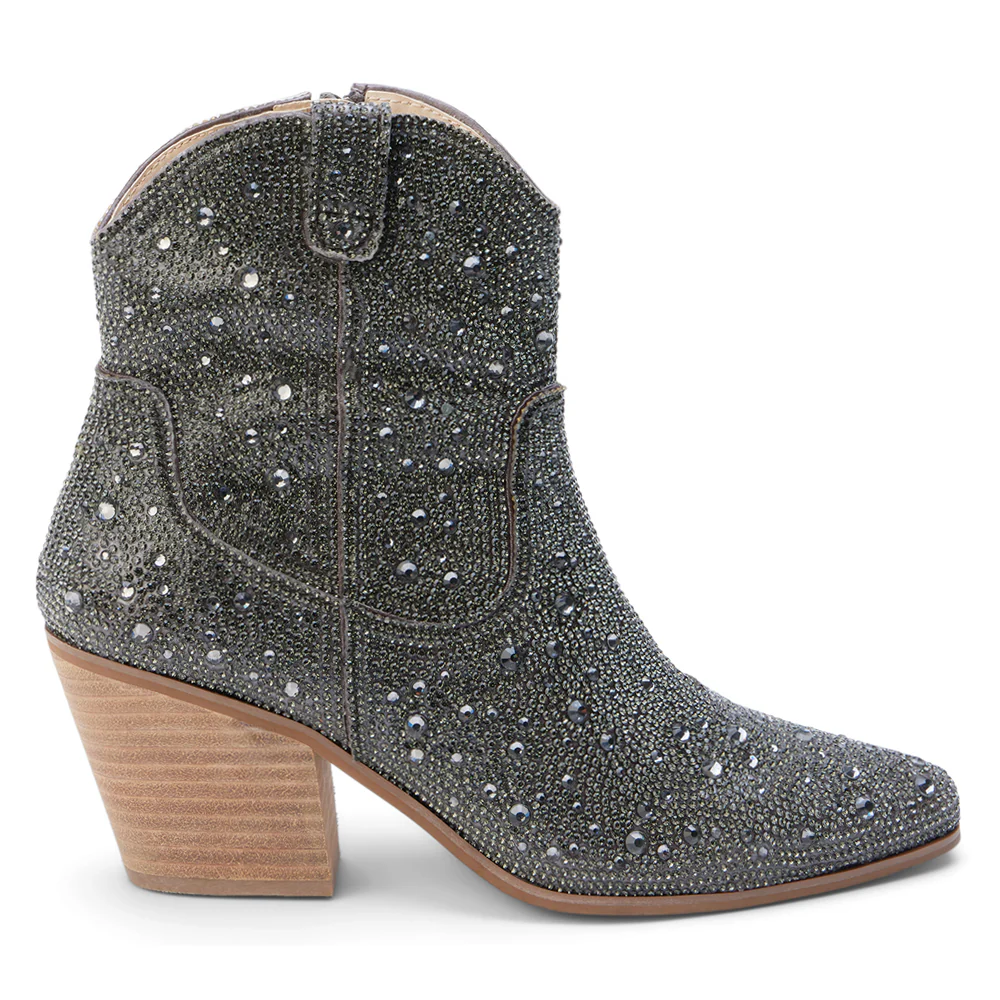 Harlow Rhinestone Pointed Toe Cowboy Booties