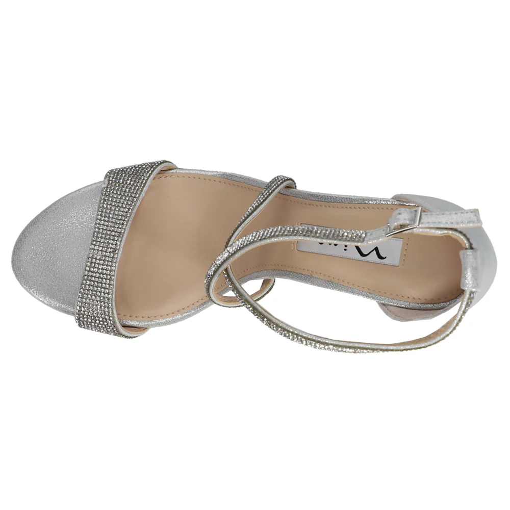 Henesi Rhinestone Block Heel Evening Sandals - Image 4