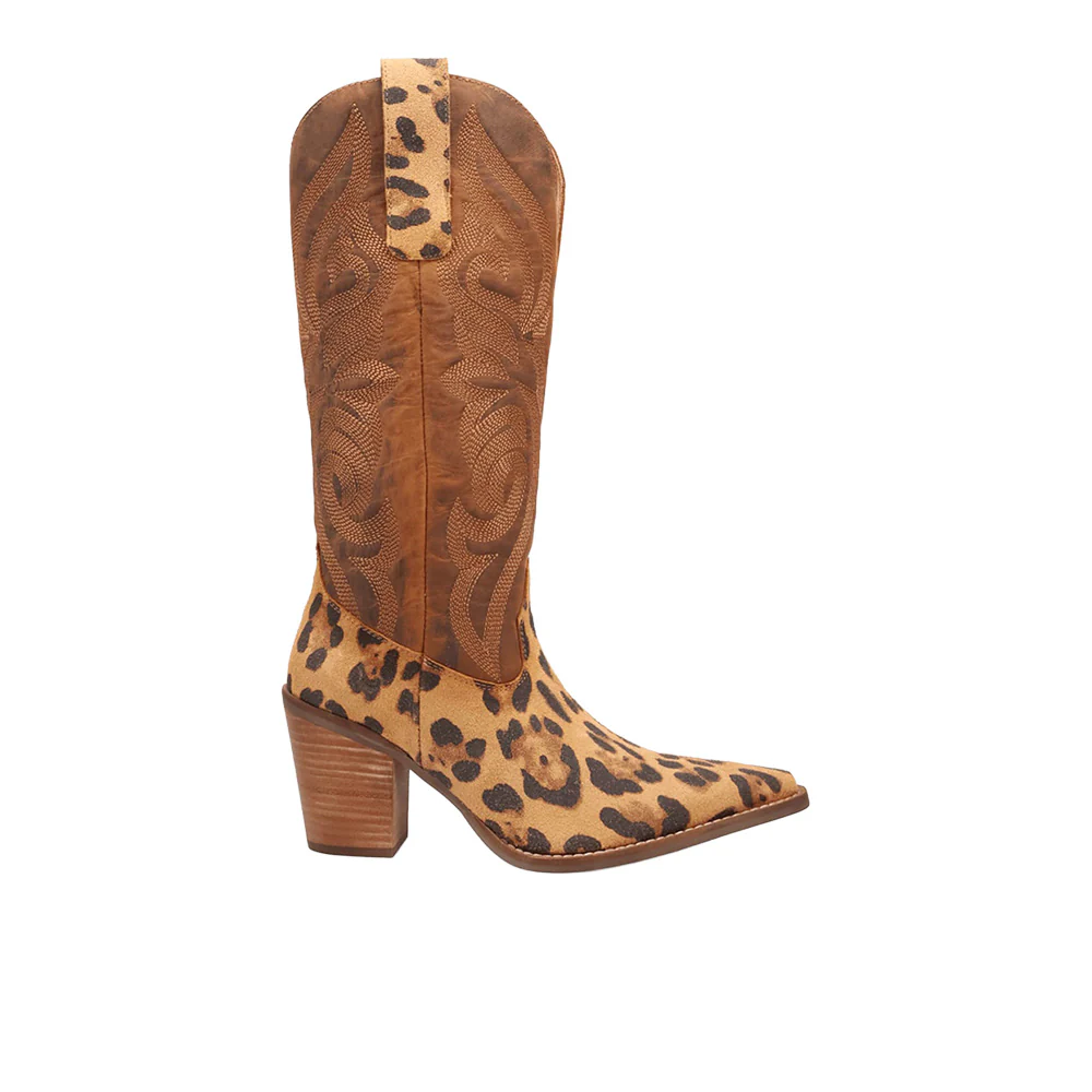 Hensley Leopard Embroidered Snip Toe Cowboy Boots