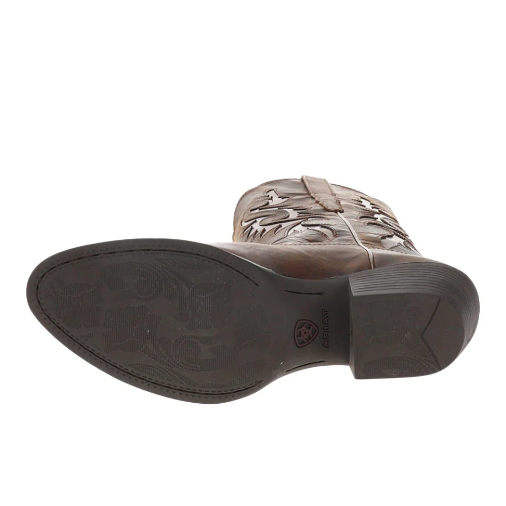 Heritage Round Toe Embroidered Pull On Cowboy Boots - Image 5