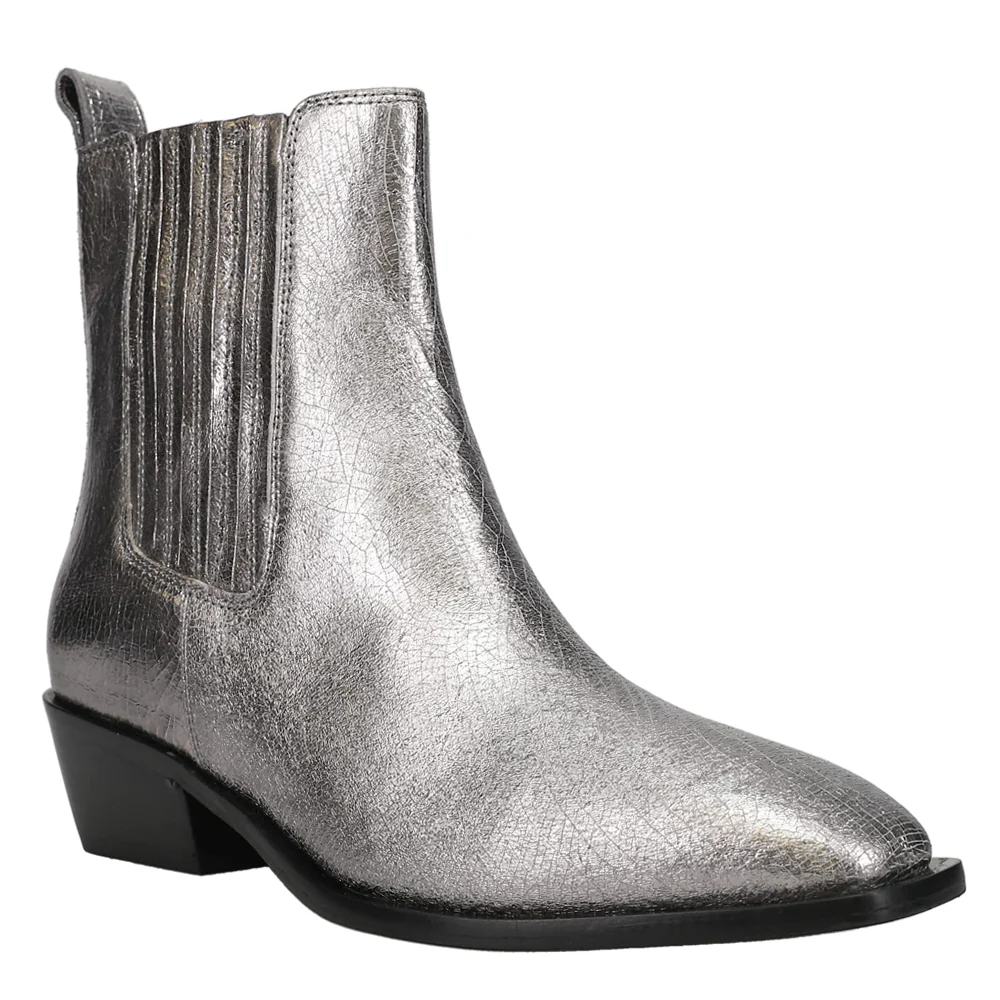 Hold Me Down Metallic Square Toe Chelsea Booties - Image 2