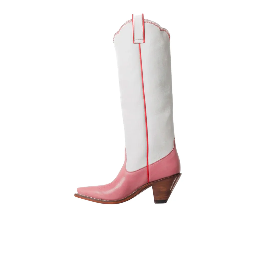 Honey Embroidered Snip Toe Pull On Cowboy Boots - Image 3