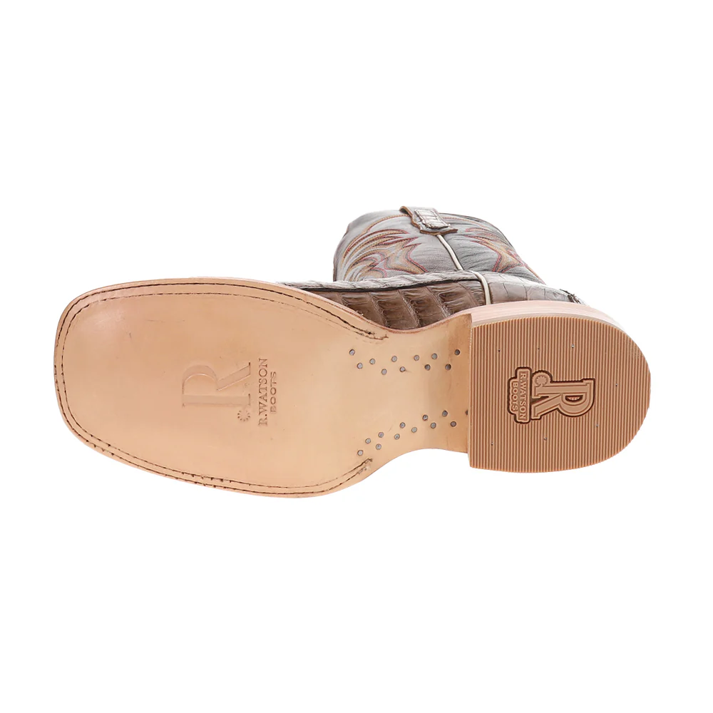 Hornback Caiman Tail 13 Inch Wide Square Toe Cowboy Boots - Image 5
