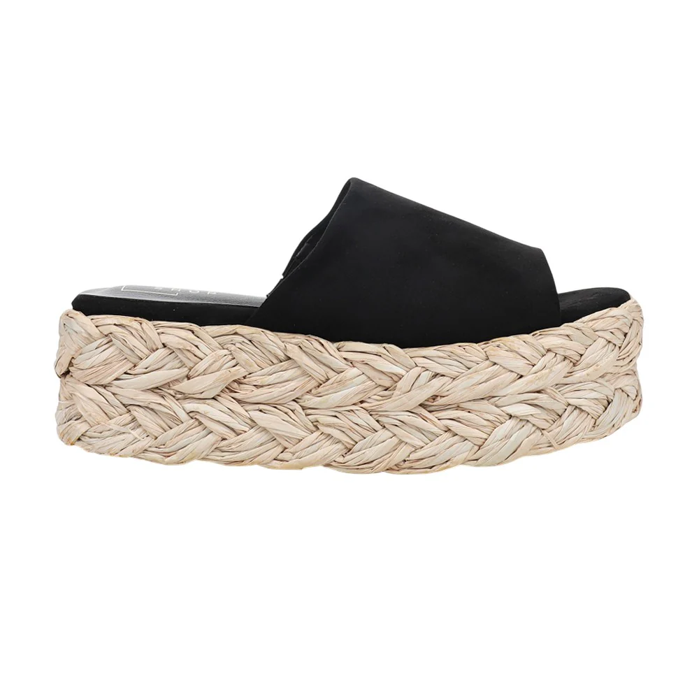 Ibiza Espadrille Platform Slide Sandals