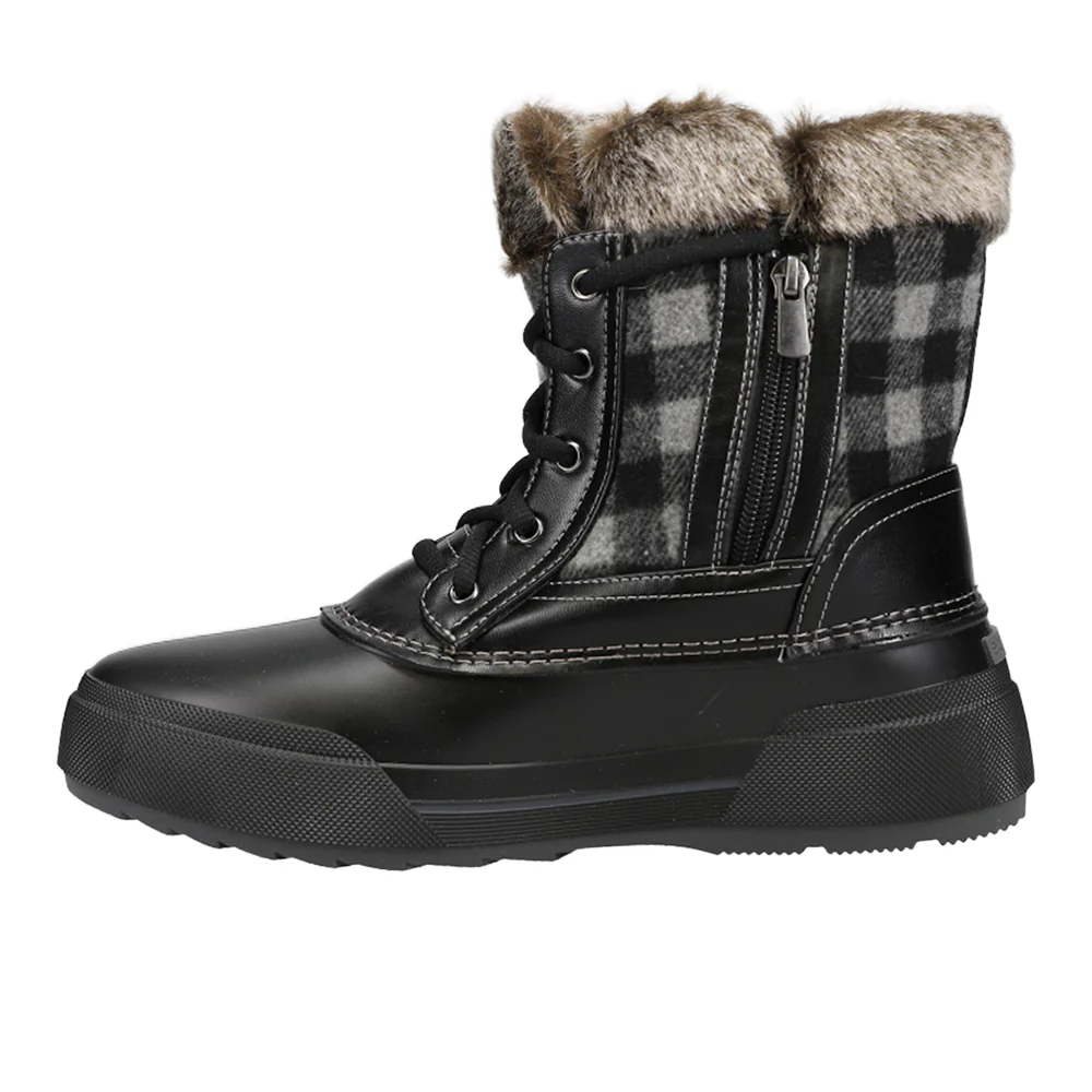 Ice Queen Plaid Round Toe Duck Winter Boots - Image 3