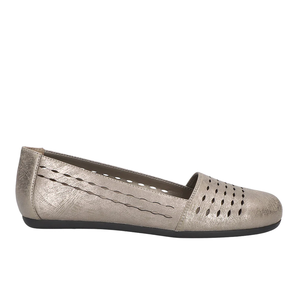 Isha Metallic Cut Out Slip On Flats