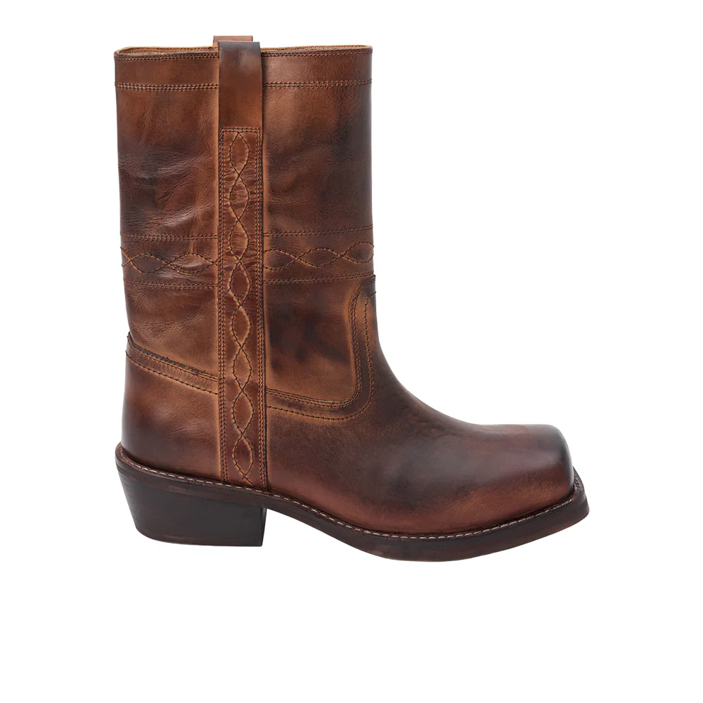 Jackson Embroidered Square Toe Pull on Boots