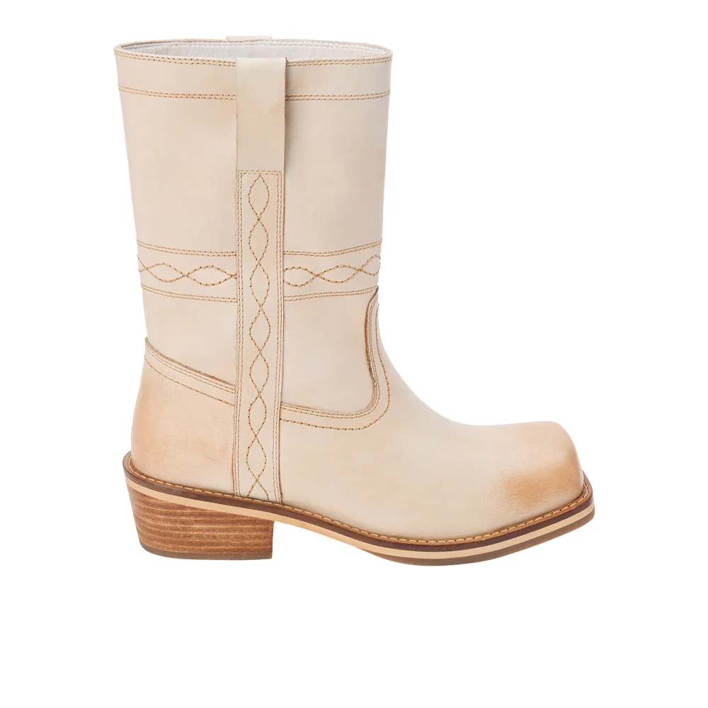 Jackson Embroidered Square Toe Pull on Boots