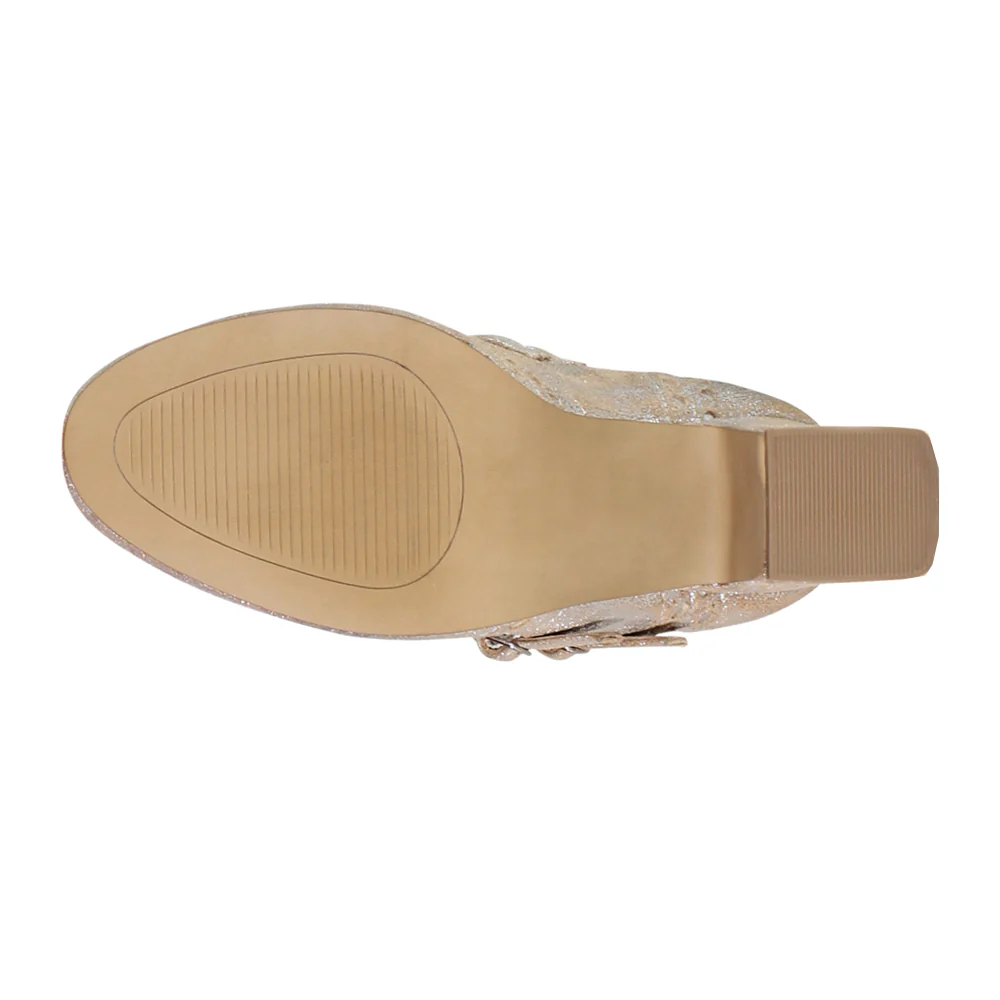 Jet Liner Metallic Round Toe Mary Jane Pumps - Image 5